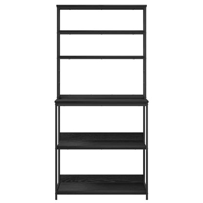 Küchenregal Schwarz Eichen-Optik 80 x 40 x 168 cm Holzwerkstoff