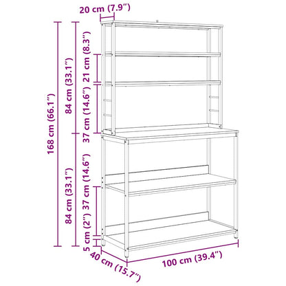 Küchenregal Altholz 100 x 40 x 168 cm Holzwerkstoff