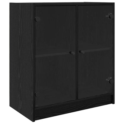 Seitenschrank Schwarz Eichen-Optik 68 x 37 x 75,5 cm