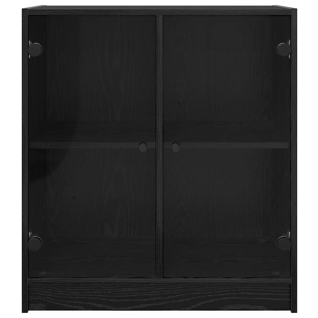 Seitenschrank Schwarz Eichen-Optik 68 x 37 x 75,5 cm