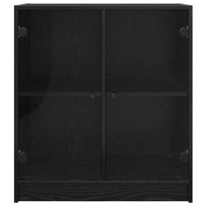 Seitenschrank Schwarz Eichen-Optik 68 x 37 x 75,5 cm