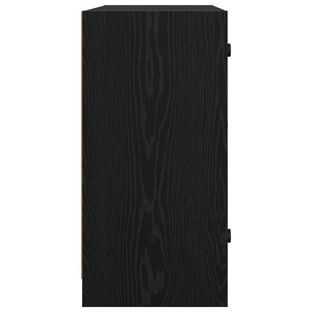 Seitenschrank Schwarz Eichen-Optik 68 x 37 x 75,5 cm