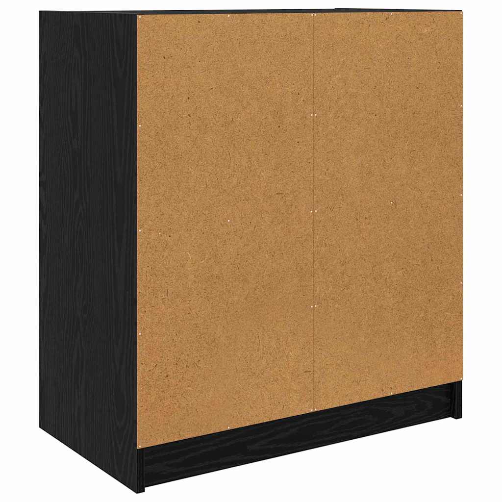 Seitenschrank Schwarz Eichen-Optik 68 x 37 x 75,5 cm