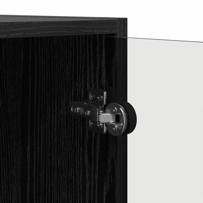 Seitenschrank Schwarz Eichen-Optik 68 x 37 x 75,5 cm