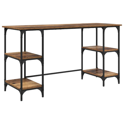 Schreibtisch mit Regal Altholz 140 x 50 x 75 cm Holzwerkstoff