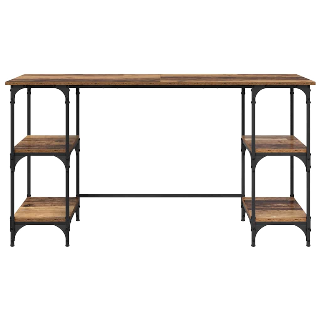 Schreibtisch mit Regal Altholz 140 x 50 x 75 cm Holzwerkstoff