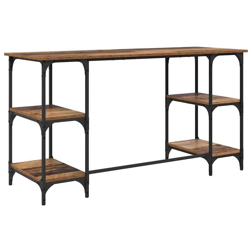 Schreibtisch mit Regal Altholz 140 x 50 x 75 cm Holzwerkstoff