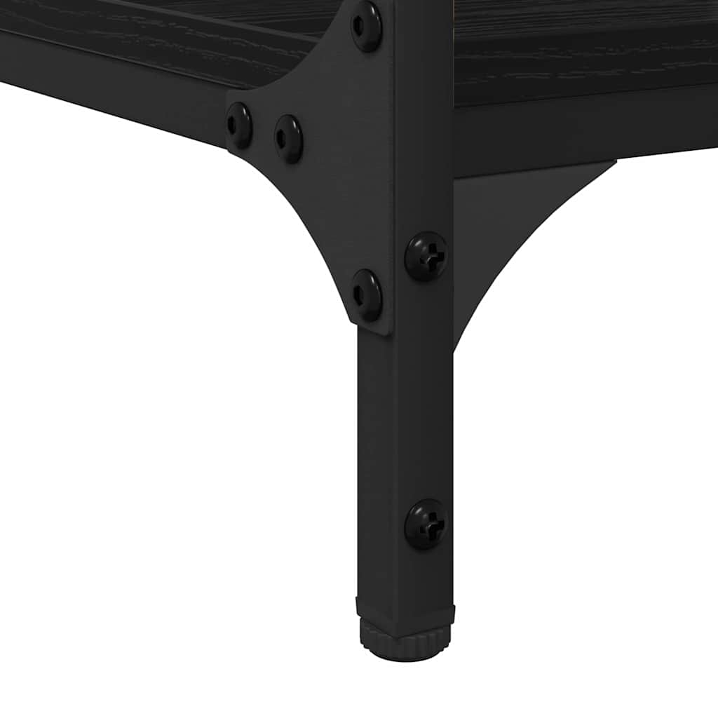 Schreibtisch mit Regal Schwarz Eichen-Optik 140 x 50 x 75 cm