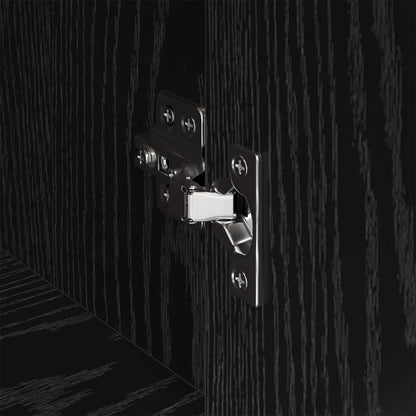 Sideboard Schwarz Eichen-Optik 81 x 36 x 150.5 cm Holzwerkstoff