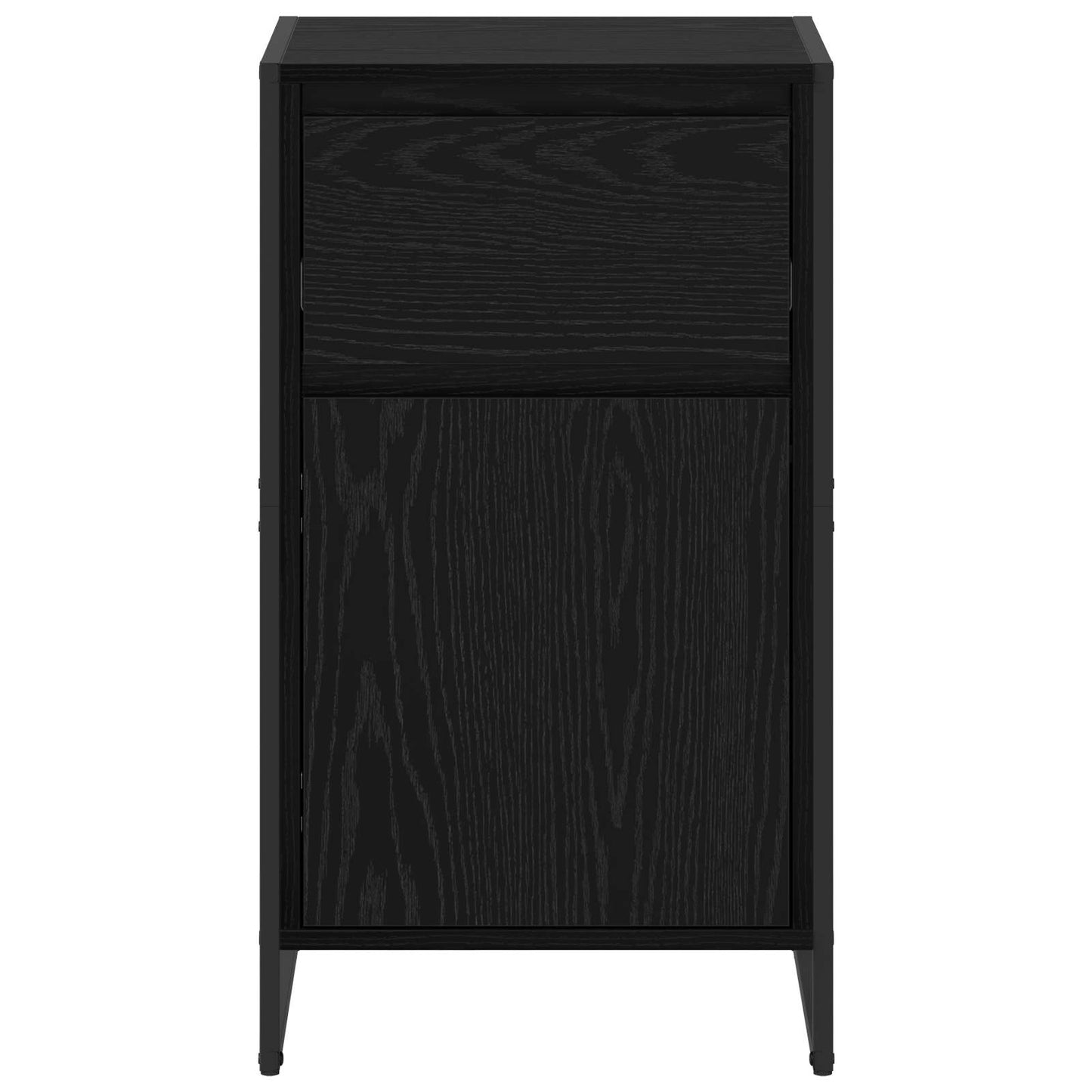 Sideboard Schwarz Eichen-Optik 81 x 36 x 150.5 cm Holzwerkstoff