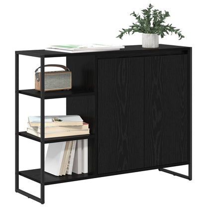 Seitenschrank Schwarz Eichen-Optik 96,5 x 30 x 75 cm