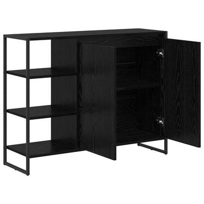 Seitenschrank Schwarz Eichen-Optik 96,5 x 30 x 75 cm