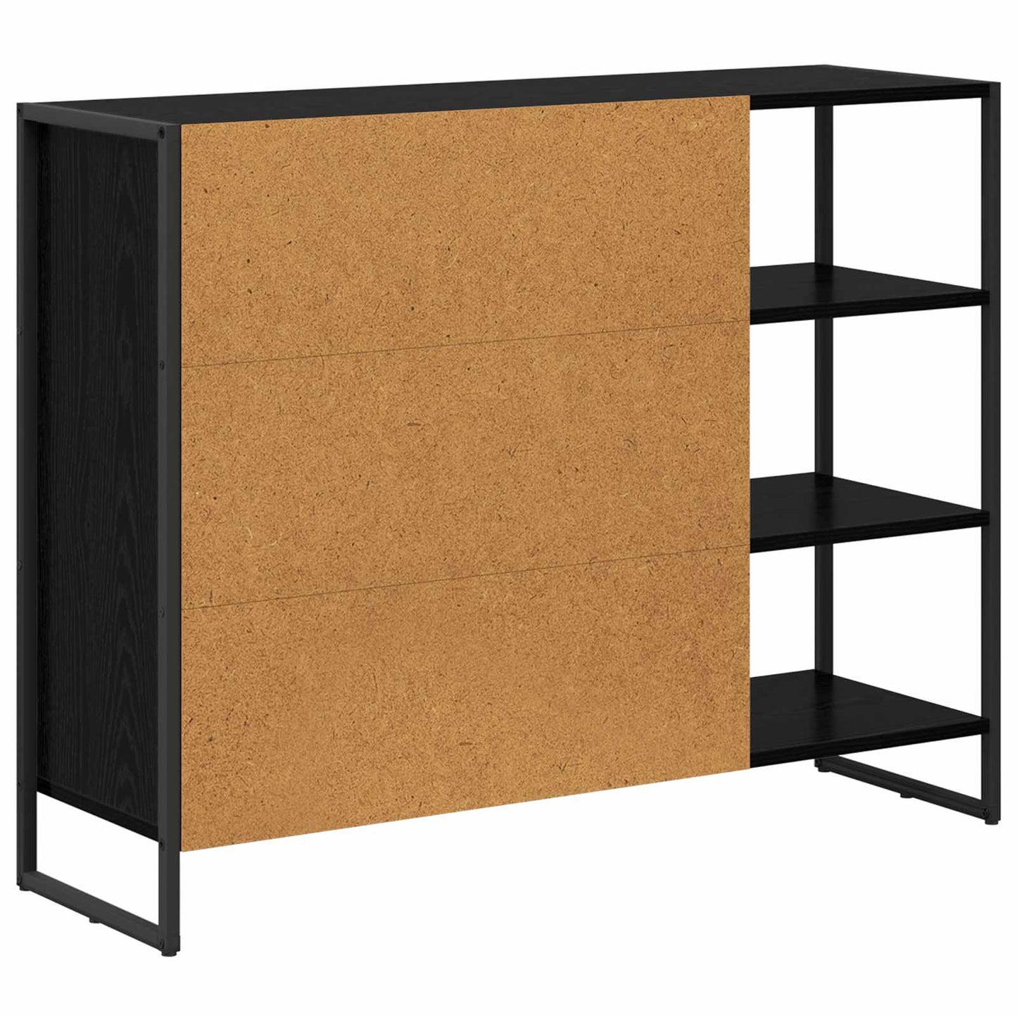 Seitenschrank Schwarz Eichen-Optik 96,5 x 30 x 75 cm
