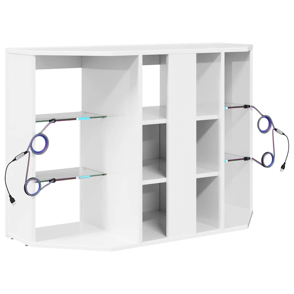 Eck-LED-TV-Schrank Wandmontiert Hochglanz Weiß 104 x 40 x 68 cm