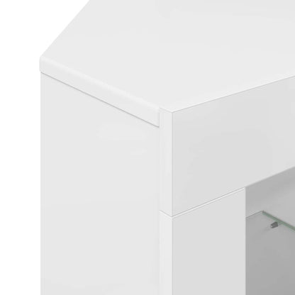 Eck-LED-TV-Schrank Wandmontiert Hochglanz Weiß 104 x 40 x 68 cm