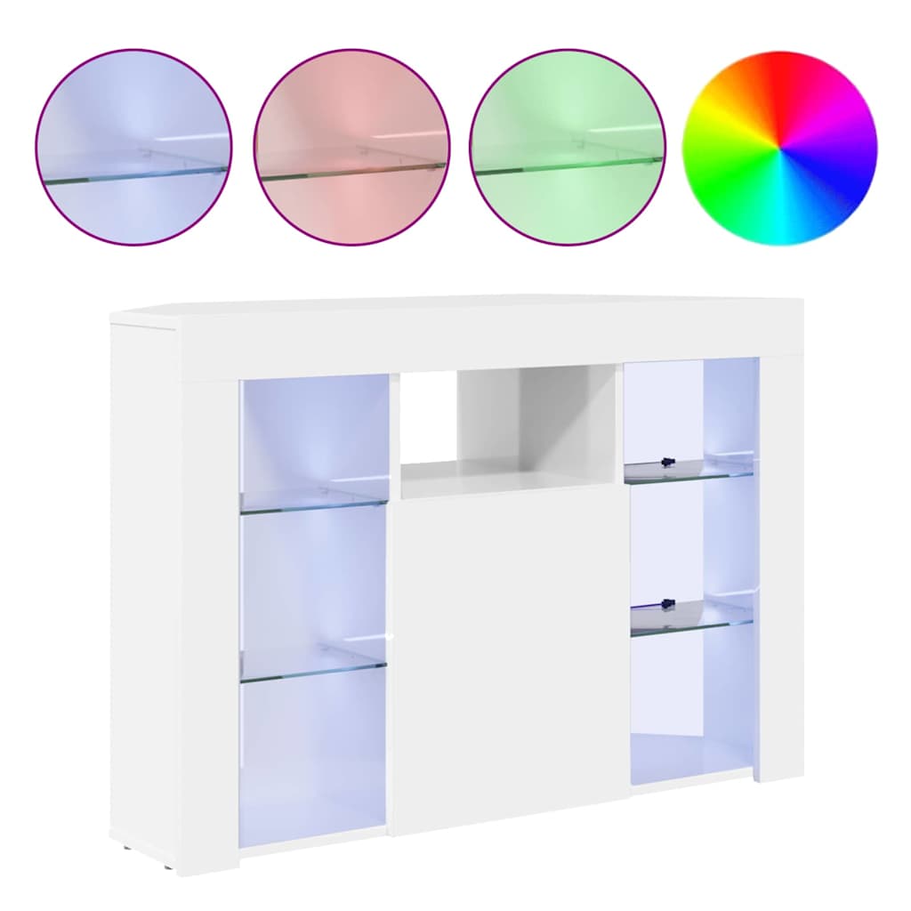 Eck-LED-TV-Schrank Wandmontiert Hochglanz Weiß 104 x 40 x 68 cm