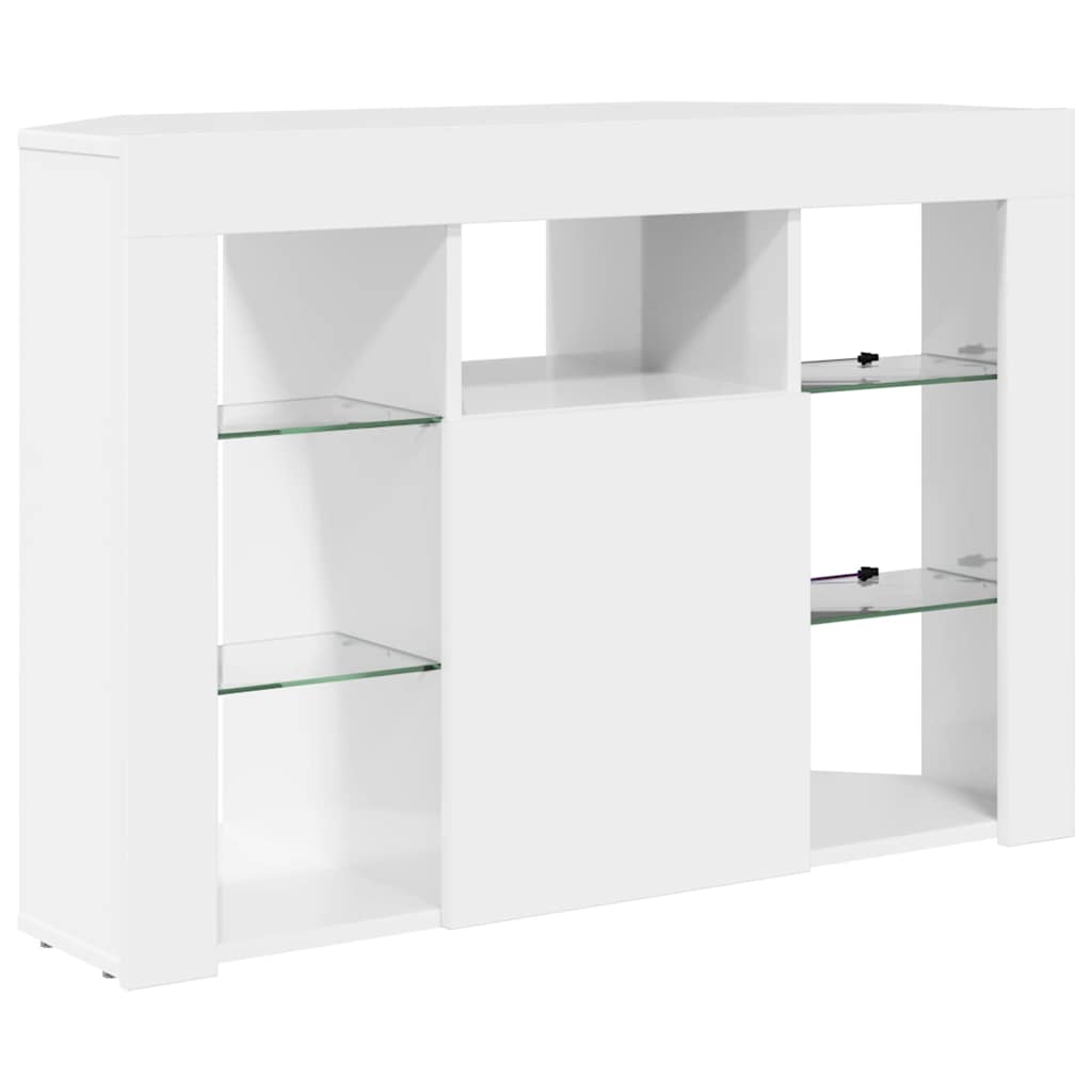 Eck-LED-TV-Schrank Wandmontiert Hochglanz Weiß 104 x 40 x 68 cm