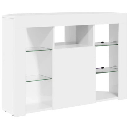 Eck-LED-TV-Schrank Wandmontiert Hochglanz Weiß 104 x 40 x 68 cm