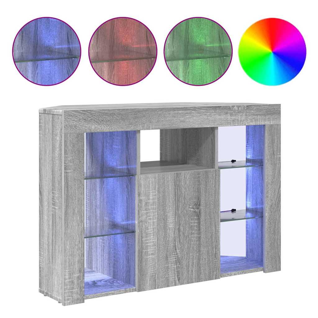 Eck-LED-TV-Schrank Graues Sonoma 106 x 40 x 68 cm Holzwerkstoff