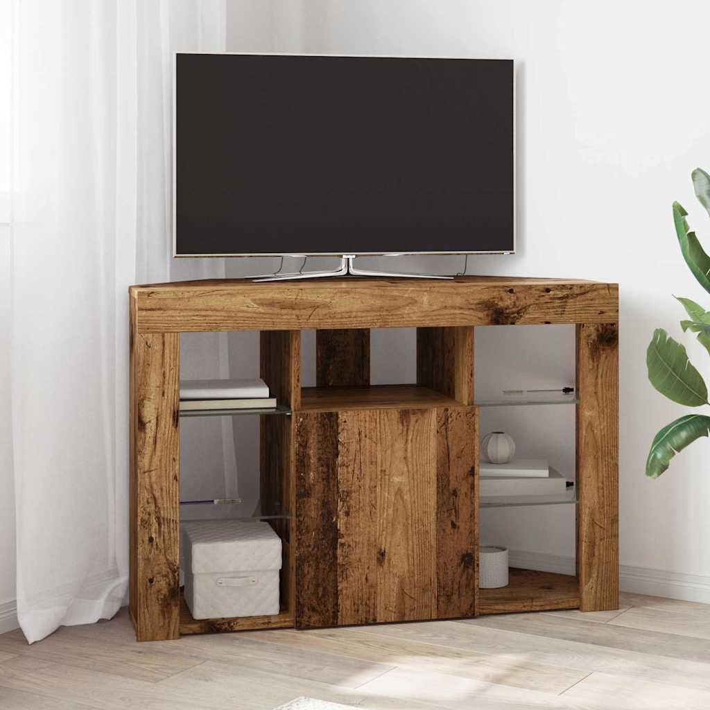 Eck-LED-TV-Schrank Altholz 107 x 40 x 68 cm Holzwerkstoff