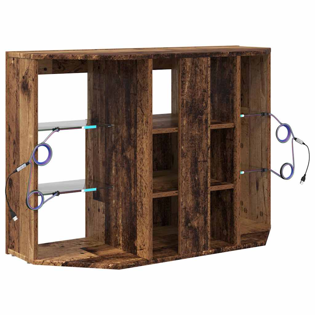 Eck-LED-TV-Schrank Altholz 107 x 40 x 68 cm Holzwerkstoff