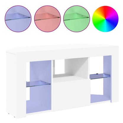 Eck-LED-TV-Schrank Weiß 100 x 40 x 50 cm Holzwerkstoff