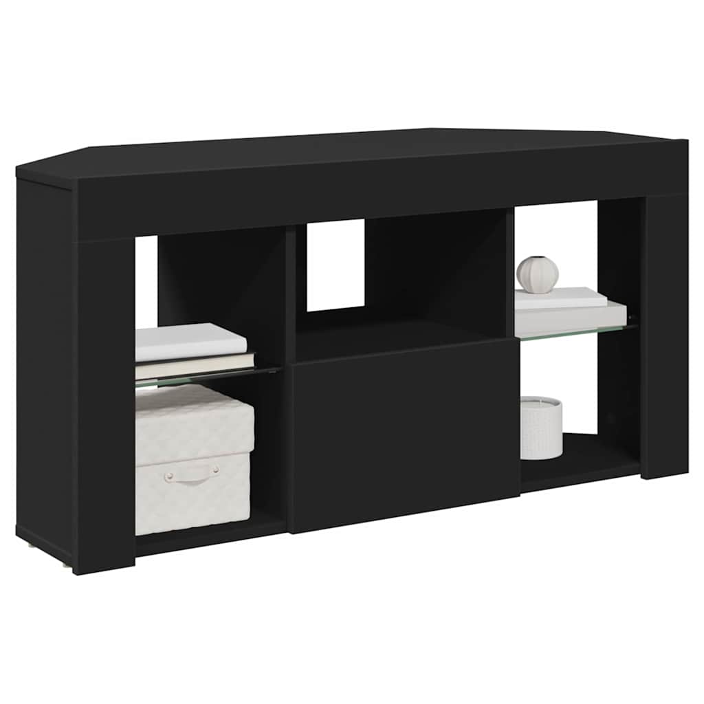Eck-LED-TV-Schrank Schwarz 101 x 40 x 50 cm Holzwerkstoff