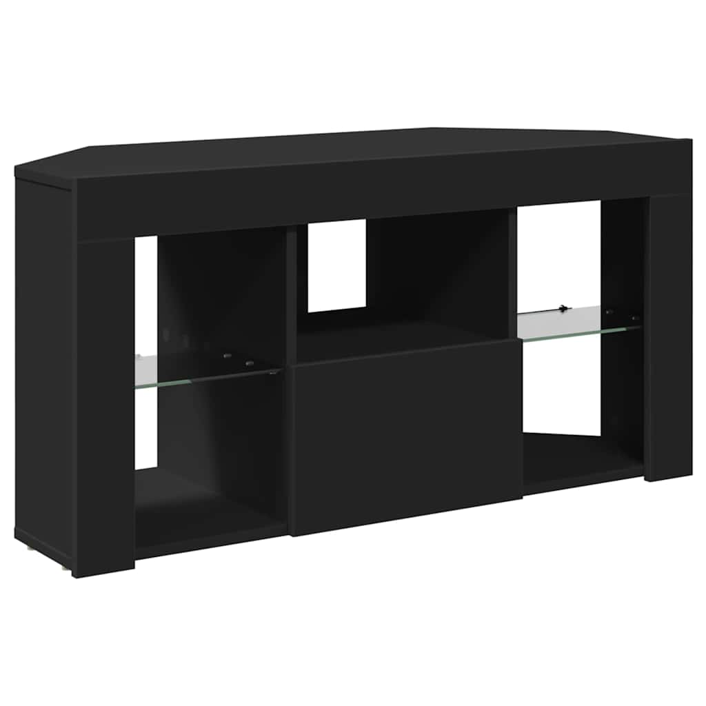 Eck-LED-TV-Schrank Schwarz 101 x 40 x 50 cm Holzwerkstoff