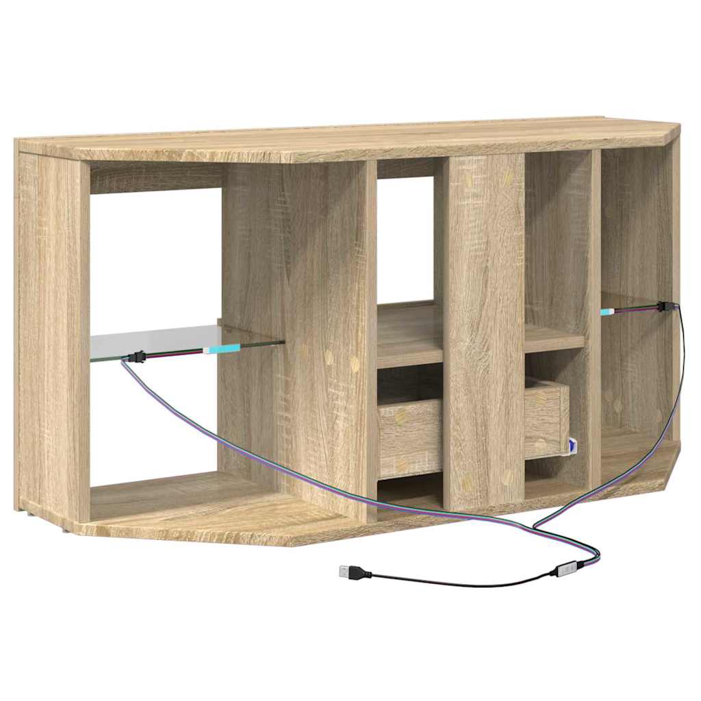 Eck-LED-TV-Schrank Sonoma-Eiche 102 x 40 x 50 cm Holzwerkstoff