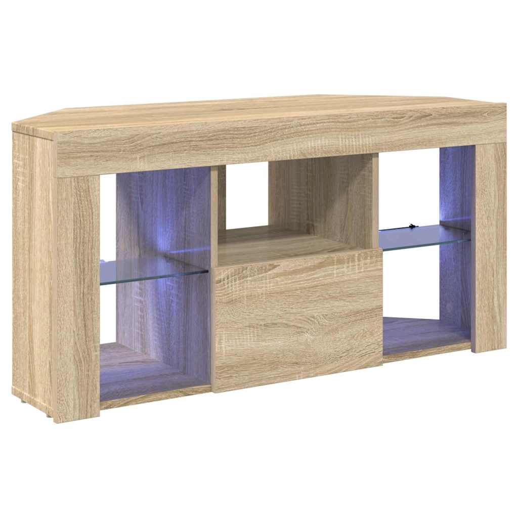 Eck-LED-TV-Schrank Sonoma-Eiche 102 x 40 x 50 cm Holzwerkstoff