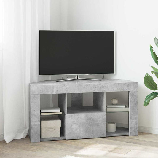 Eck-LED-TV-Schrank Beton Grau 103 x 40 x 50 cm Holzwerkstoff