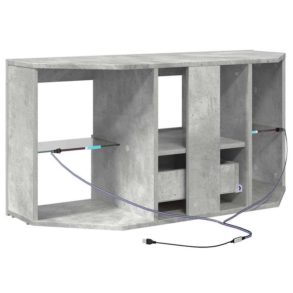 Eck-LED-TV-Schrank Beton Grau 103 x 40 x 50 cm Holzwerkstoff