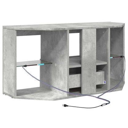 Eck-LED-TV-Schrank Beton Grau 103 x 40 x 50 cm Holzwerkstoff