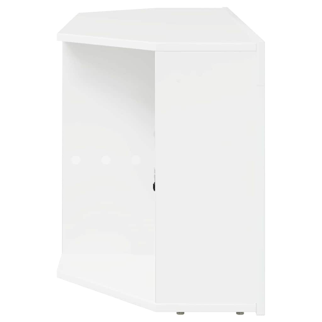 Eck-LED-TV-Schrank Wandmontiert Hochglanz Weiß 104 x 40 x 50 cm