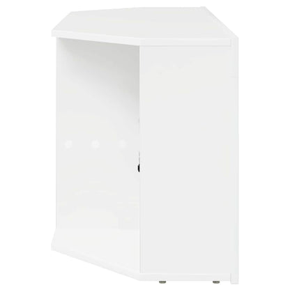 Eck-LED-TV-Schrank Wandmontiert Hochglanz Weiß 104 x 40 x 50 cm