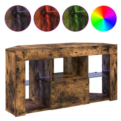 Eck-LED-TV-Schrank Geräucherte Eiche 105 x 40 x 50 cm