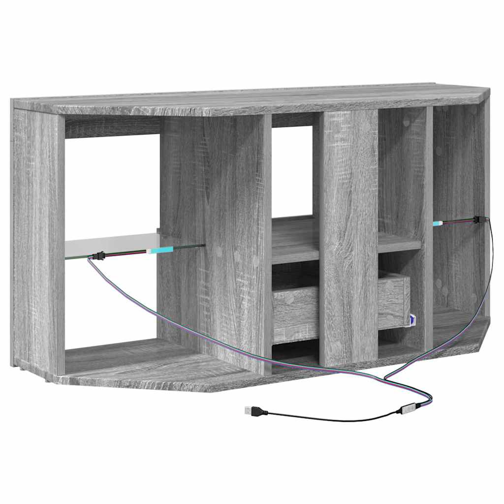 Eck-LED-TV-Schrank Graues Sonoma 106 x 40 x 50 cm Holzwerkstoff