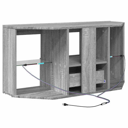 Eck-LED-TV-Schrank Graues Sonoma 106 x 40 x 50 cm Holzwerkstoff