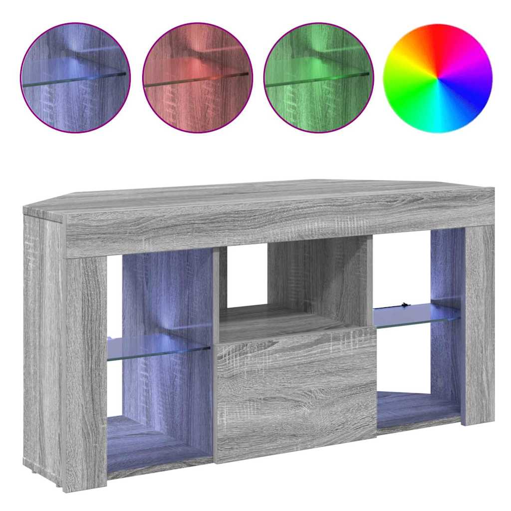 Eck-LED-TV-Schrank Graues Sonoma 106 x 40 x 50 cm Holzwerkstoff