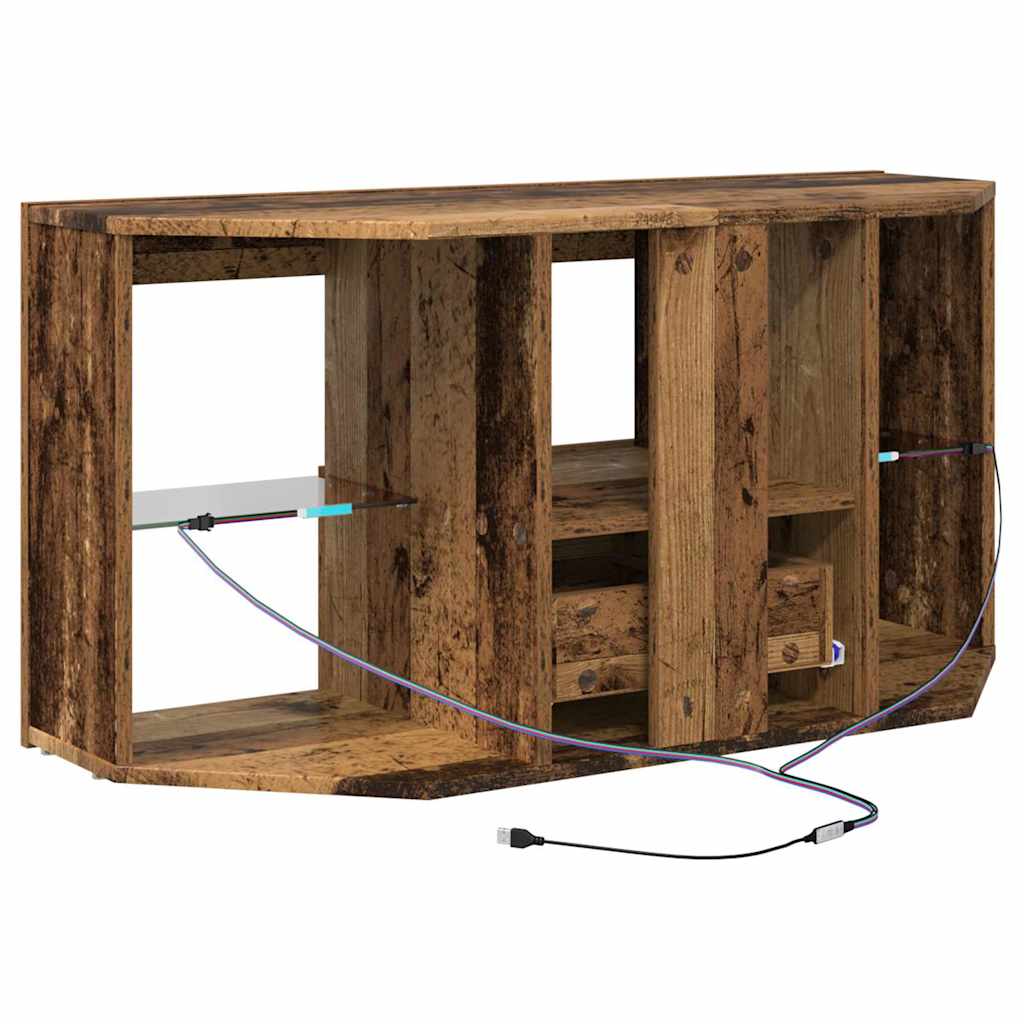 Eck-LED-TV-Schrank Altholz 107 x 40 x 50 cm Holzwerkstoff