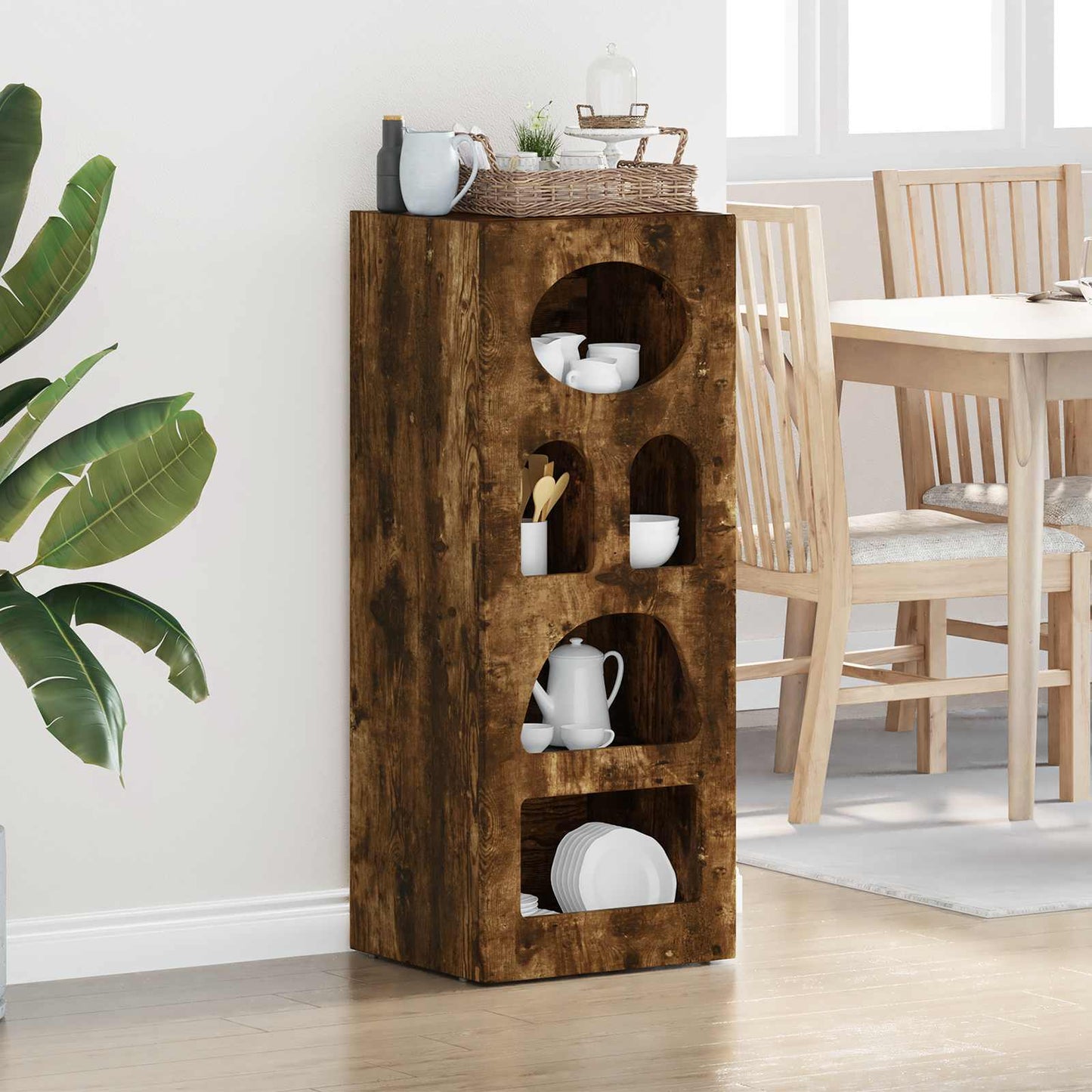 Sideboard Geräucherte Eiche 40 x 35 x 100,5 cm Holzwerkstoff