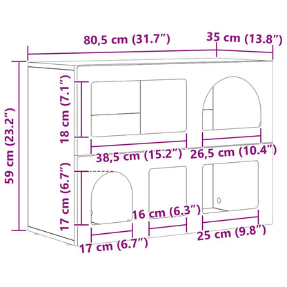 Sideboard Weiß 80,5 x 35 x 59 cm Holzwerkstoff