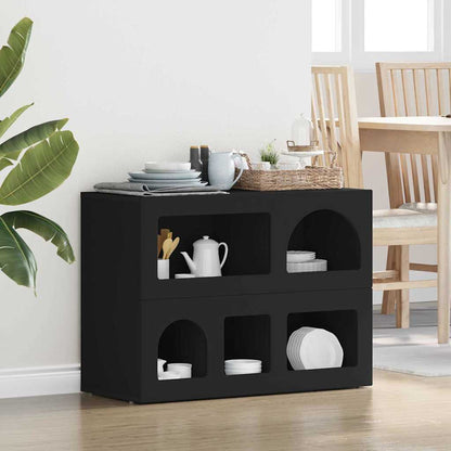Sideboard Schwarz 80,5 x 35 x 59 cm Holzwerkstoff