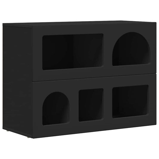 Sideboard Schwarz 80,5 x 35 x 59 cm Holzwerkstoff