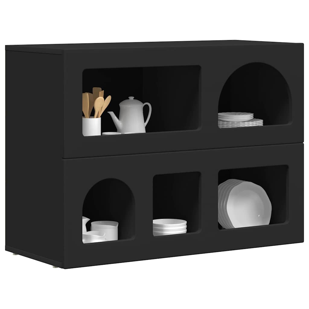 Sideboard Schwarz 80,5 x 35 x 59 cm Holzwerkstoff