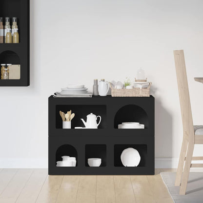 Sideboard Schwarz 80,5 x 35 x 59 cm Holzwerkstoff