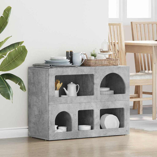 Sideboard Beton Grau 80,5 x 35 x 59 cm Holzwerkstoff