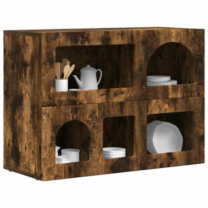 Sideboard Geräucherte Eiche 80,5 x 35 x 59 cm Holzwerkstoff