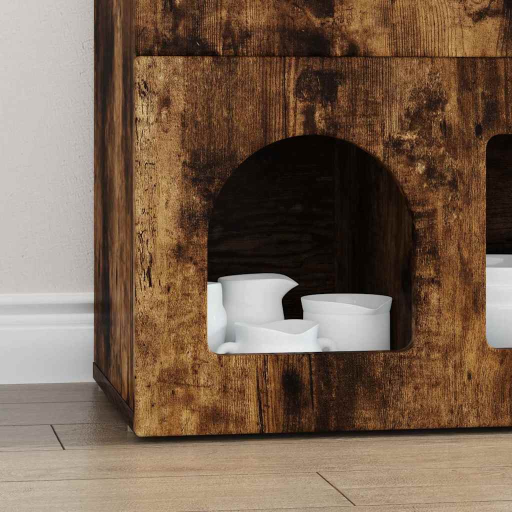 Sideboard Geräucherte Eiche 80,5 x 35 x 59 cm Holzwerkstoff