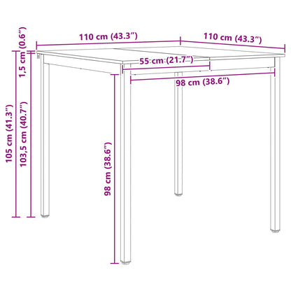 Bartisch Natur 110 x 55 x 105 cm Massives Kiefernholz